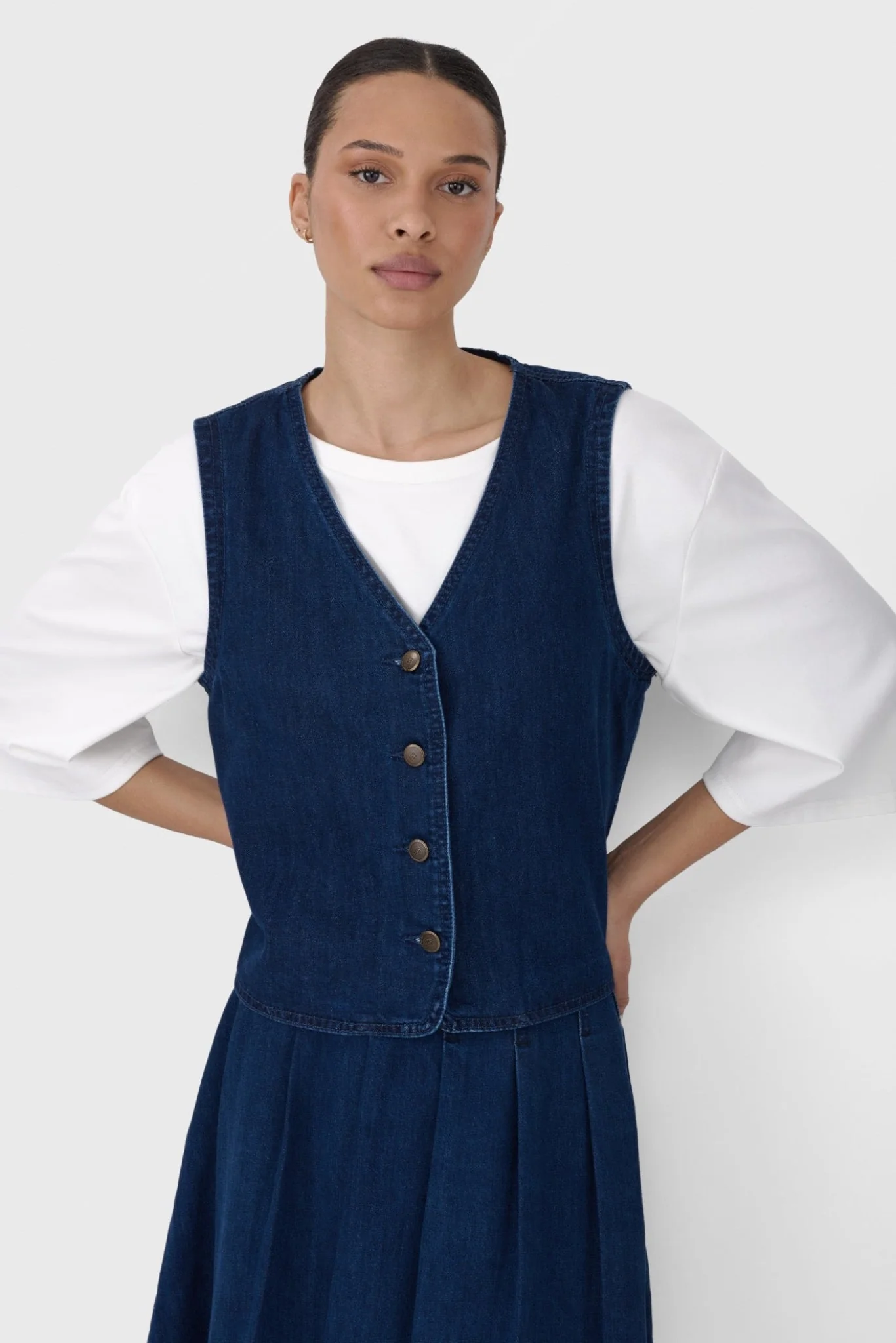 Denim Vest Top