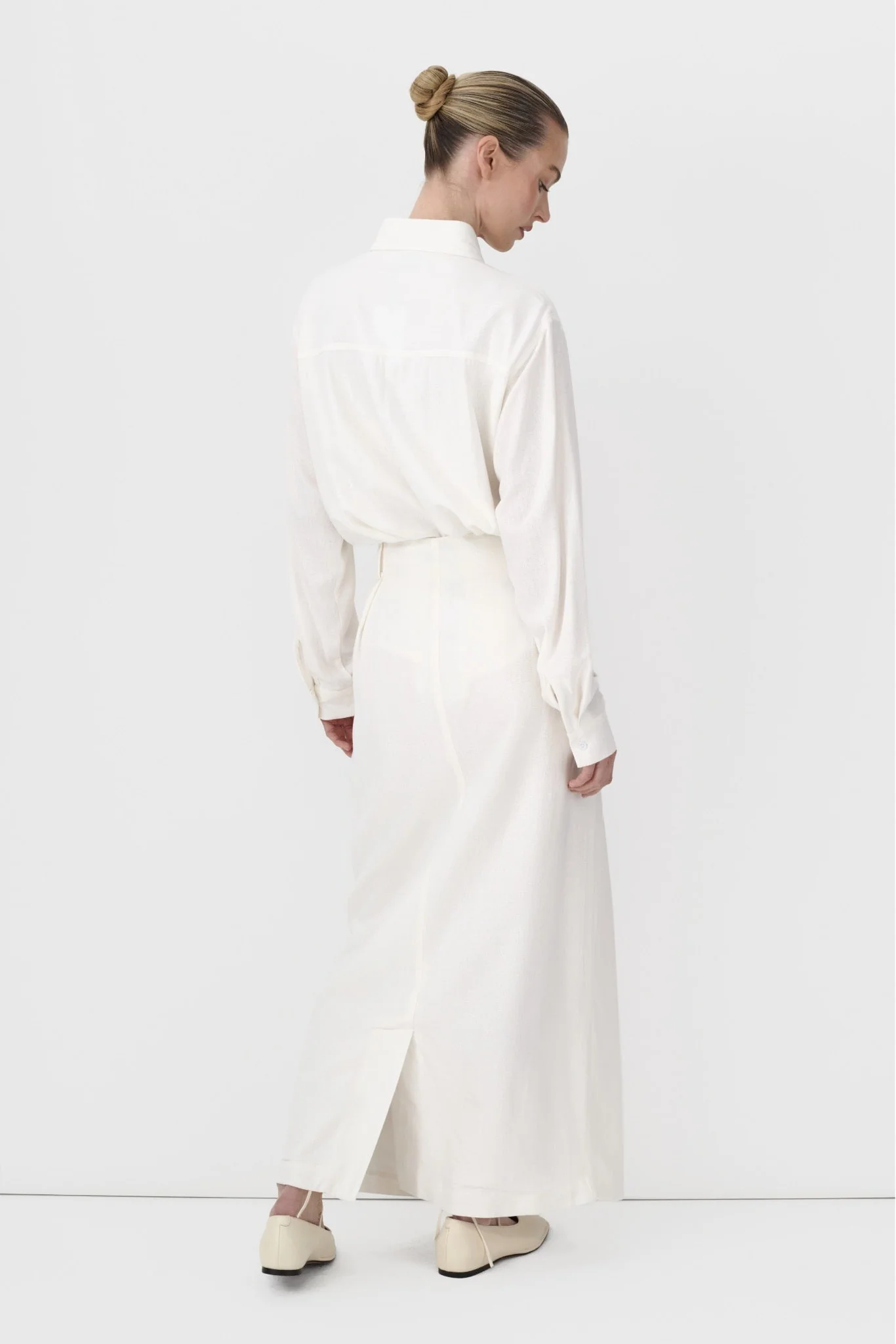WHITE LINEN OFFICE SKIRT SET - Image 3